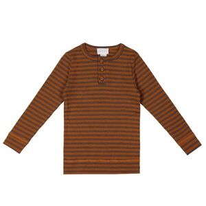 *NWT* Jamie Kay / Organic Cotton Modal Long Sleeve Striped Henley / Ginger / 8Y
